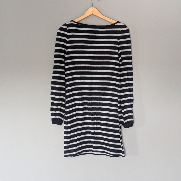 French connection long sleeve T-shirt dress size 4 grey and black - Picture 2 of 3